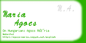 maria agocs business card